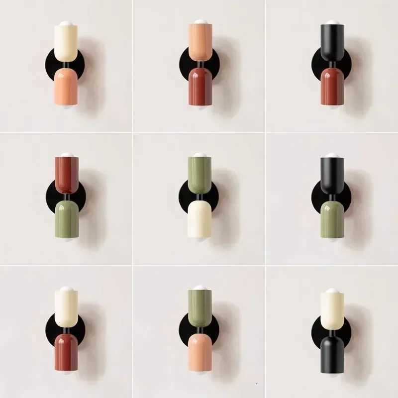 Nordic Iron Metal Wall Sconce Light Fixtures Lamp Background Decoration Bedroom Bedside Hotel Modern Colorful Red Green Lighting M251126