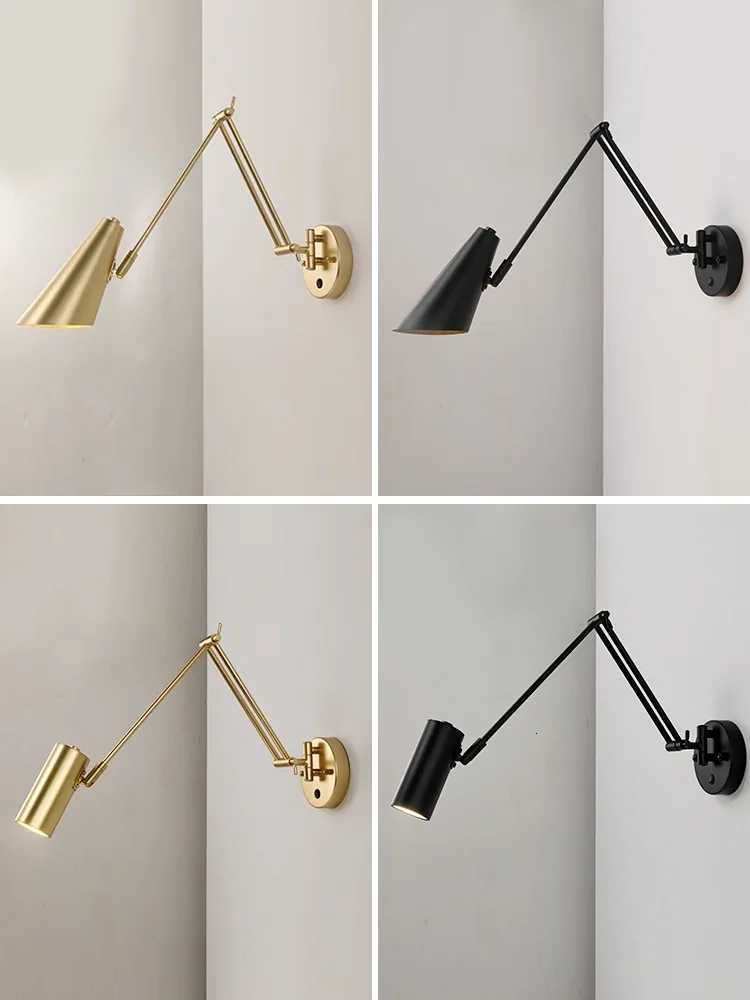 Modern Touch Sensor Adjustable Swing Long LED Wall Lamps Internal Wall Washer Household Bedroom Switch Decor Sconce Lights M251126