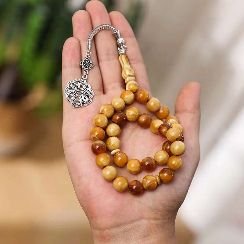 Charm Jewelry Necklace Islamic Gift 33 Muslim Rosary Acrylic Tasbih 12mm Bracelet Prayer Beads Subha