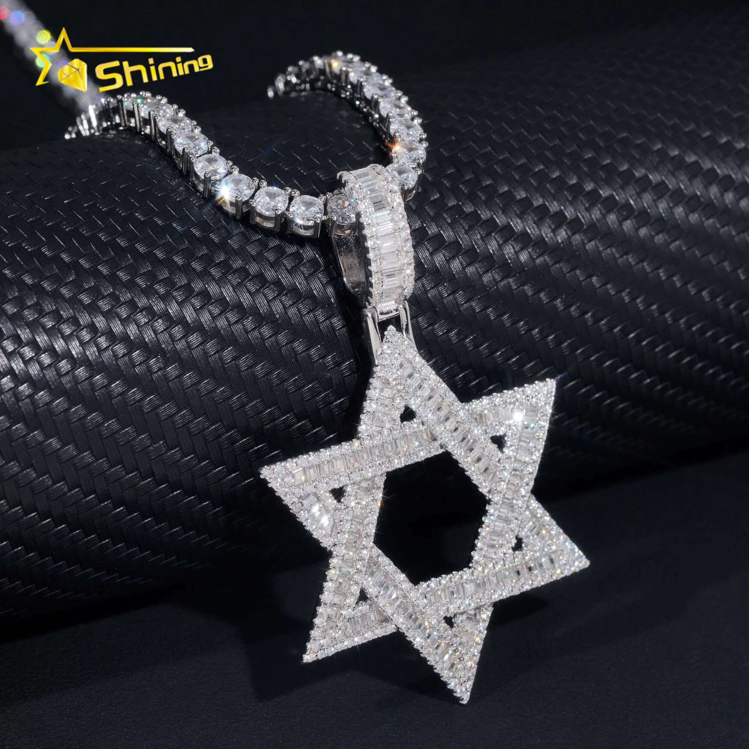 RTS Pass Diamond Tester GRA Certified Hip Hop Jewelry 925 Silver Iced Out VVS Custom Moissanite Pendant Star Pendant
