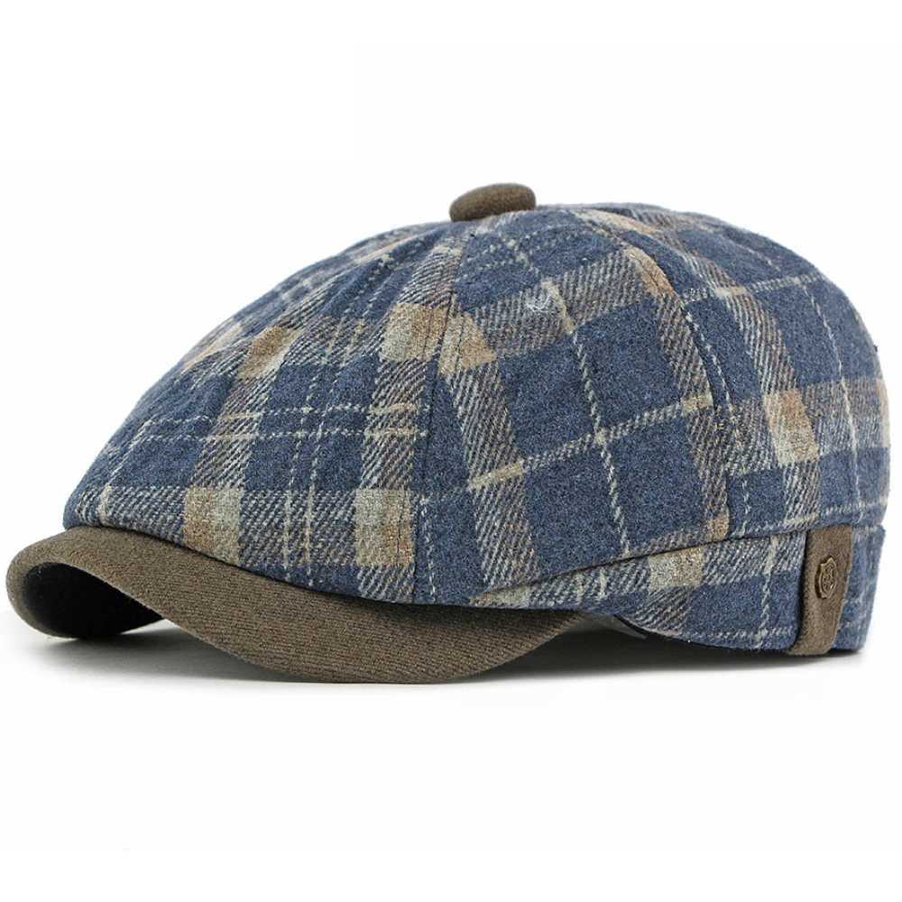 HT4970 Mens Berets Women Vintage Artist Painter Plaid Beret Hat Male Female Flat Cap New Autumn Winter Hat Octagonal Beret Caps J251125
