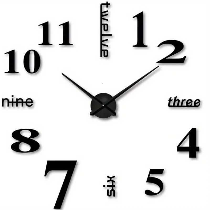 Creative acrylic wall clock with luminous stickers for living room C251126