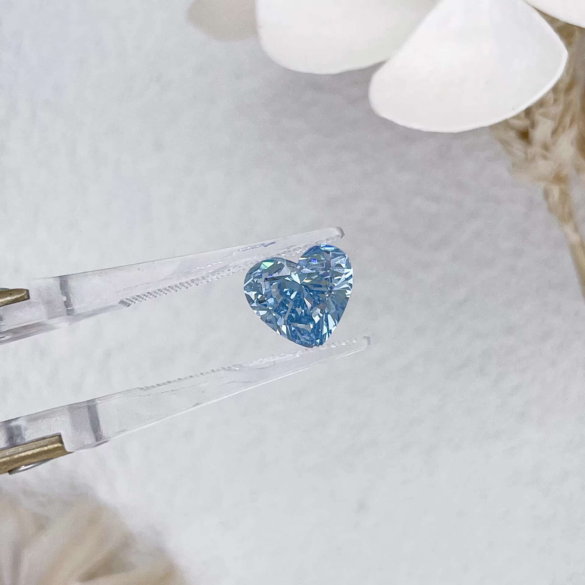 Quality Assurance IGI HPHT Certified Fancy Blue Heart Precision Cut 2ct Loose Lab Diamonds