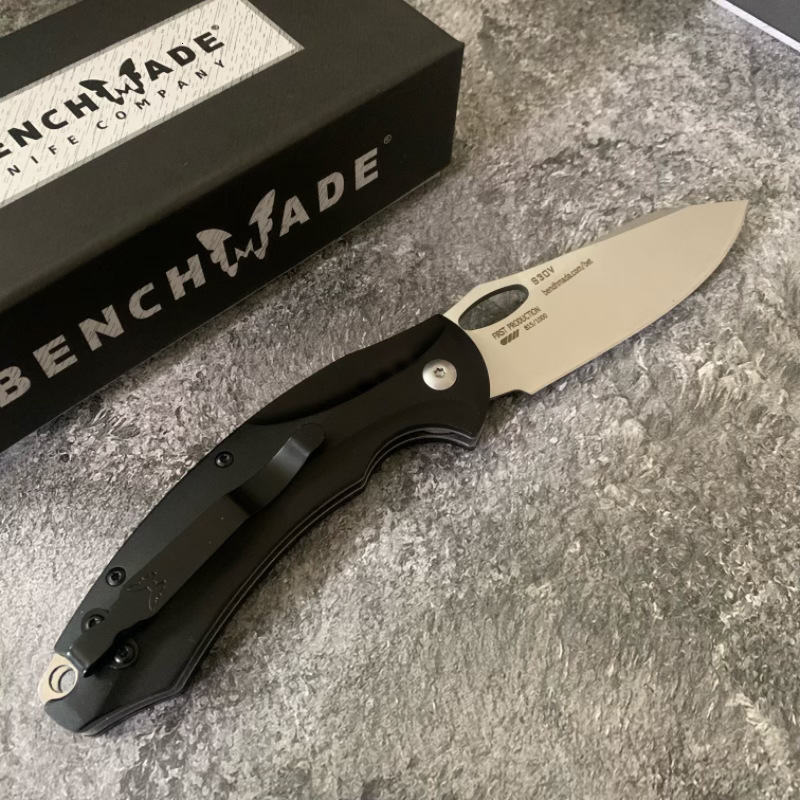 BM 818 Black Stainless Steel D2 Folding Knife with T6 Aluminum Handle - Daily Self-Defense Survival EDC Escape Tool Men's Gifts