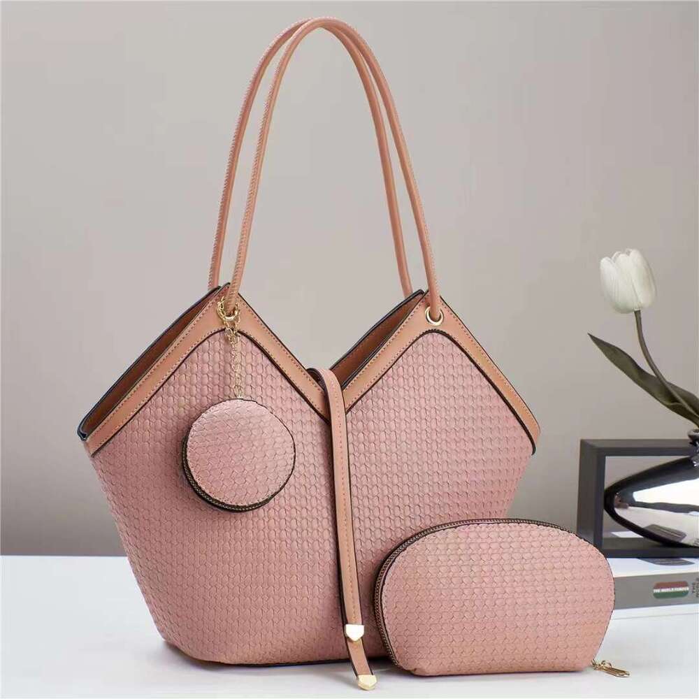 Woven fabric multi piece set women's fashion trend atmospheric large capacity handbag shoulder bag