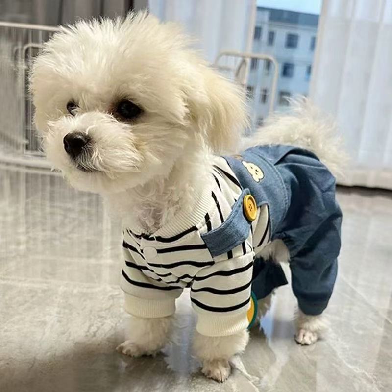 T00070Dog clothes spring and summer thin four-legged clothes can pull Teddy Bichon Schnauzer small puppy pet anti-hair loss