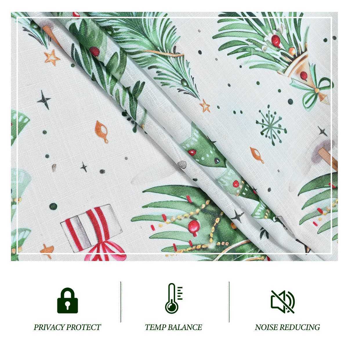 Curtain Christmas Christmas Perforated Finished Curtains Forest Printed Blackout Curtains Christmas Window Decoration Props Home Decor Y251126