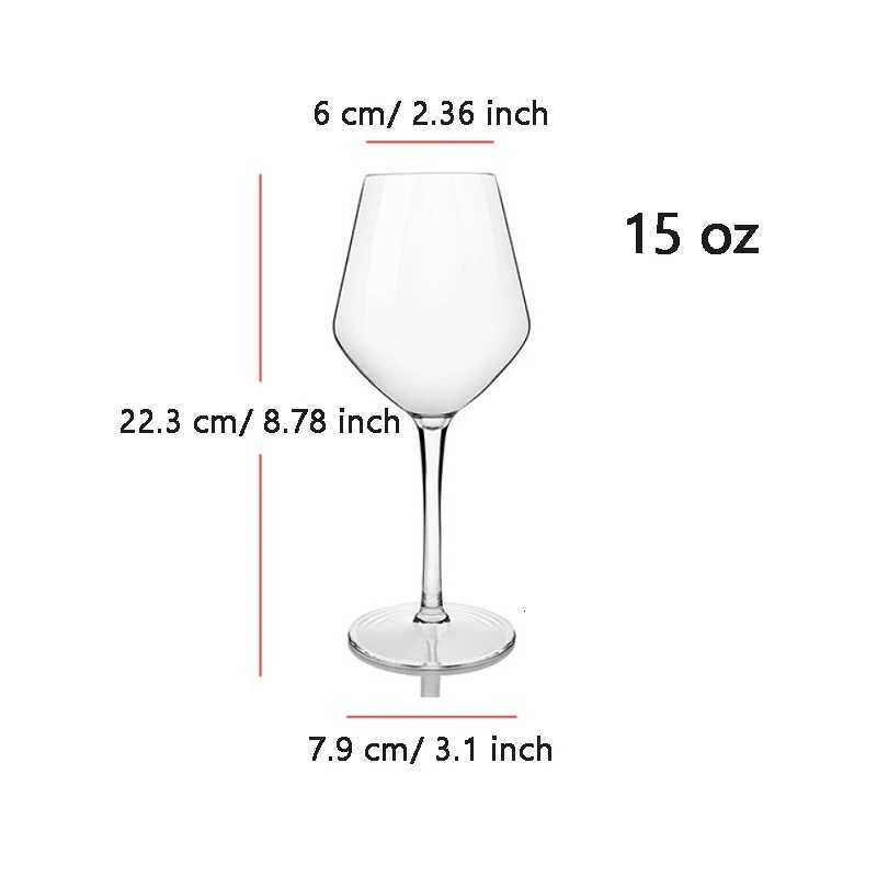 Unbreakable Stemmed Wine Glass 100 Tritan Plastic Dishwasher available Glassware 15 oz Set of 2-4 C251126