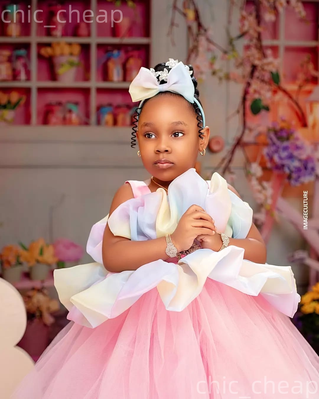 2026 Pink Ball Gown Flower Girl Dresses Spaghetti Knee Length Tulle Organza Little Girl Christmas Peageant Birthday Christening Tutu Dress Gowns ZJ427