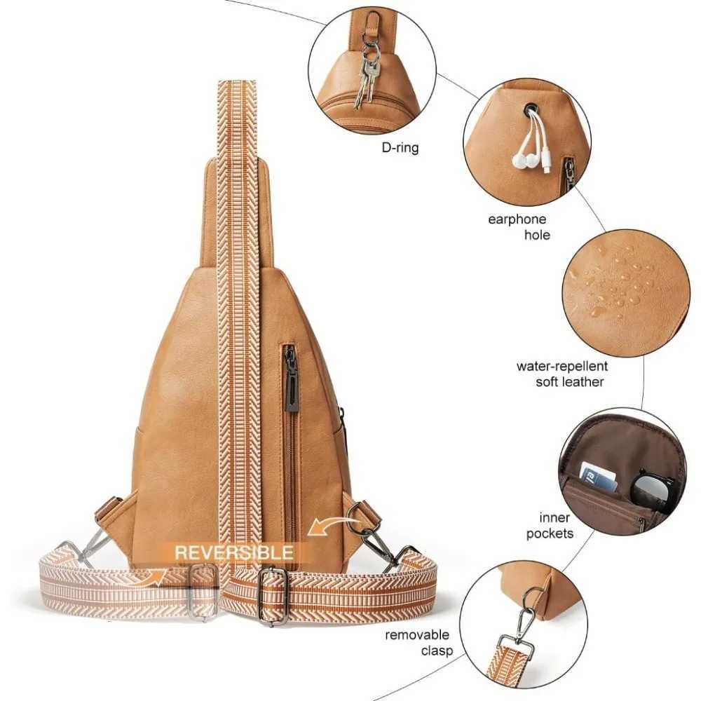 Sling Bag For Women Men Backpack Fanny Pack Crossbody Chest Travel Shoulder Belt Bags Purse Handbag PU LeatherT251126