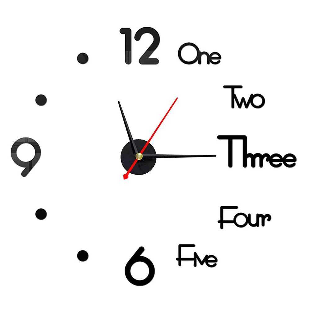 Wall Clock DIY 3D Mirror Acrylic Number Display Silent Quartz Movement Clock Stickers Home Decoration for Living Room Bedroom C251126