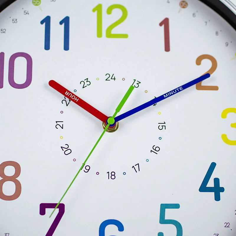12 Inch Silent Wall Clock colorful Cartoon Kids clock for Home Living Room Decoration Art Childhood Clocks C251126
