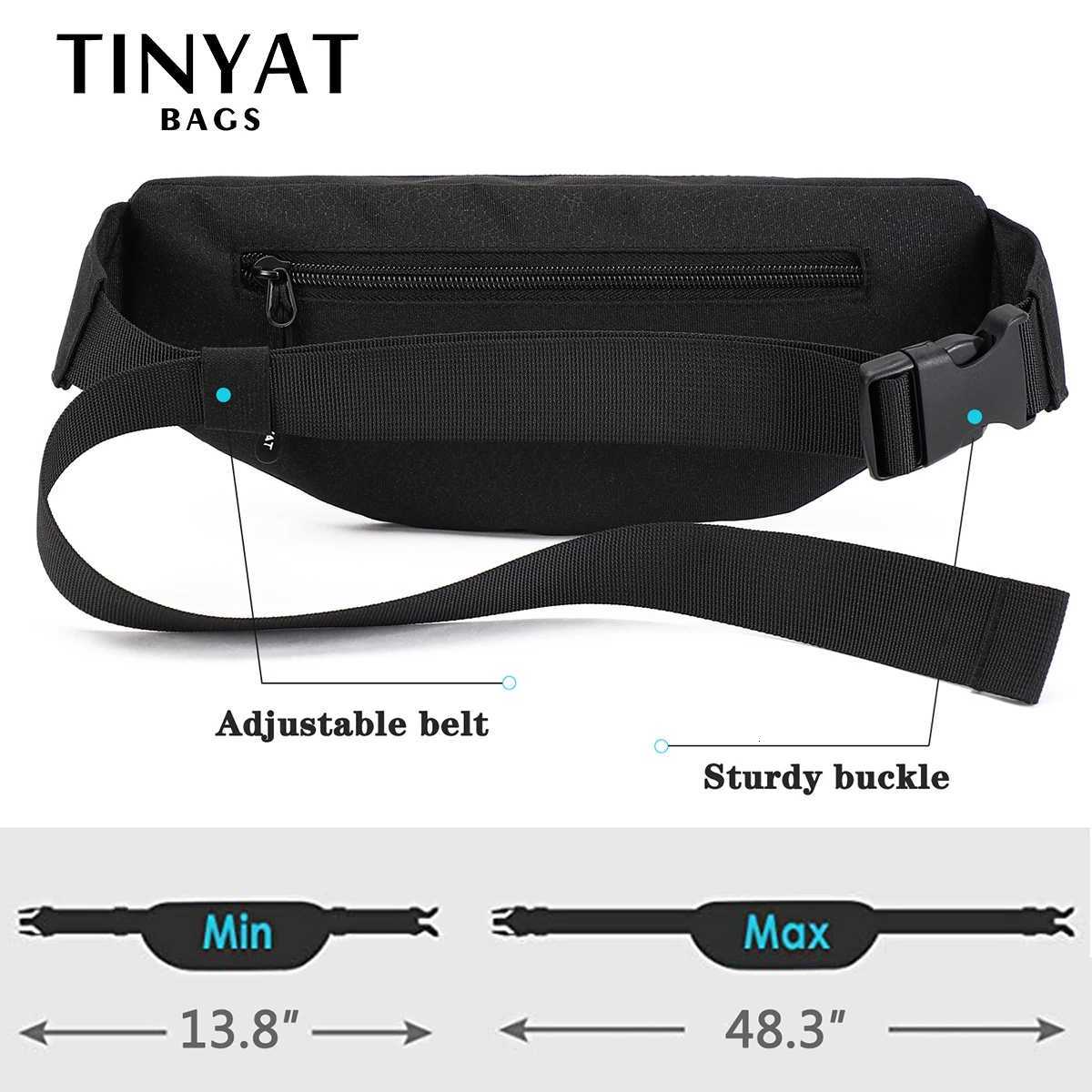 TINYAT Men Waist Bag Pack Purse Casual Large Phone Belt Bag Pouch Womens Travel Phone Bag Fanny Banana Bag Hip PocketsT251126