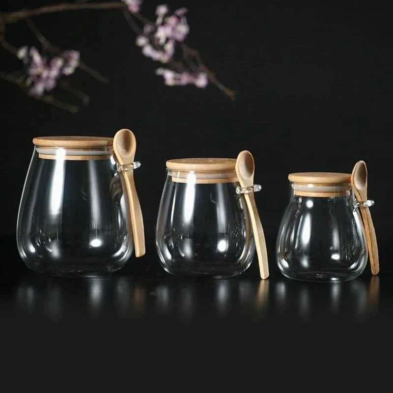 Hermetic Containers for Food Storage Pots Glass Jar With Lid Sealed Container Sugar and Tea Cans Airtight Kitchen Coffee Jars Y251126