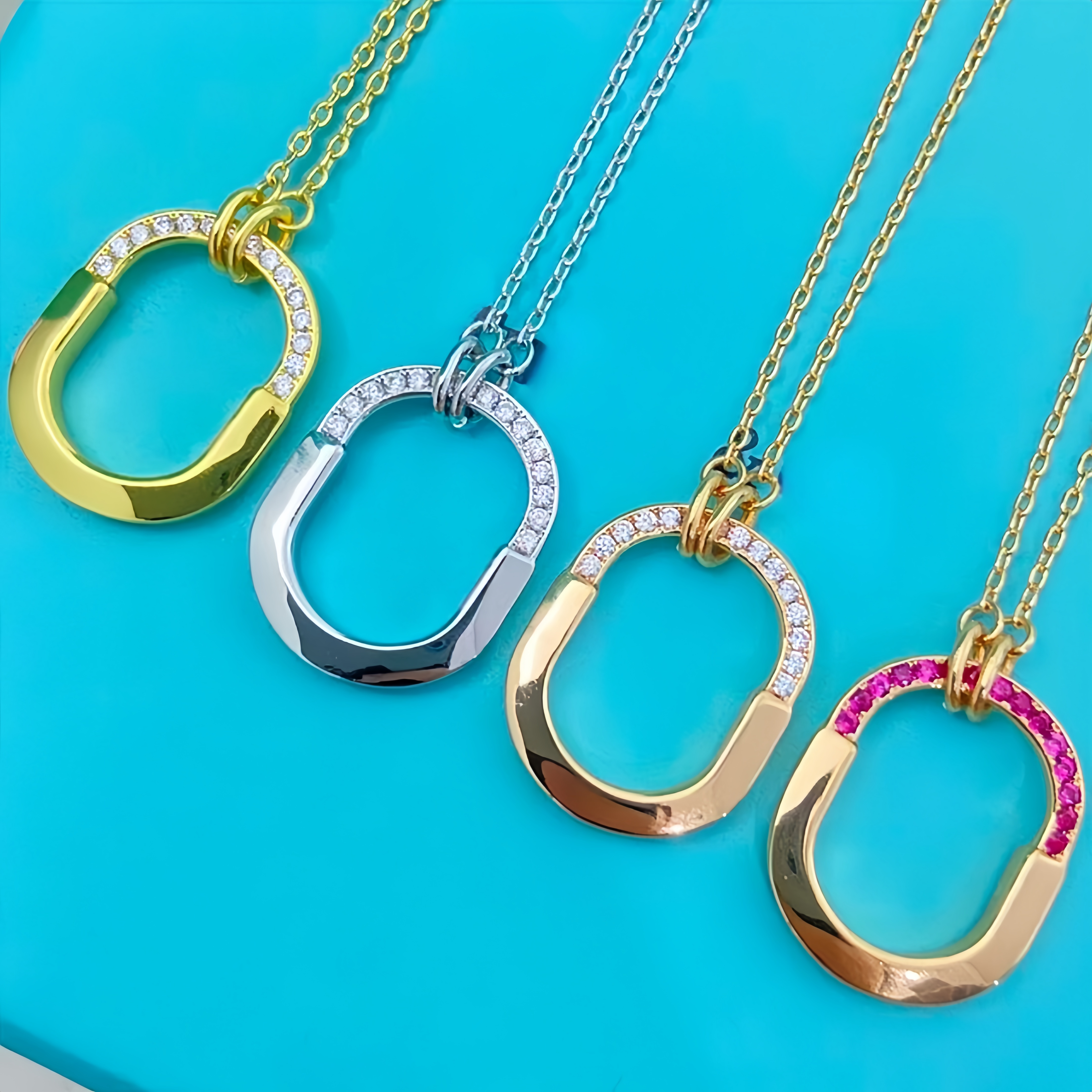 Necklace designer for women chains for men designer jewelry cuban chain bijoux luxury fashion jewellery Classic men women U shaped pendant necklace accessories