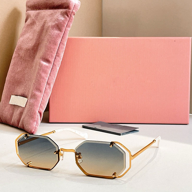 Exquisite womens sunglasses metal temple glasses thin frame with flat lenses MU172 design avant-garde glasses fashionable retro style UV400 protection