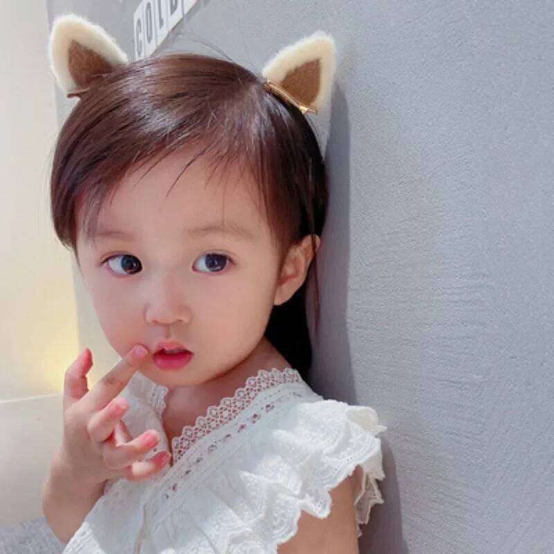 2Pcs/Set Cute Solid Rabbit Ears Clips for Baby Girls Handmade Kawaii Barrettes Kids Fashion Hair Accessories New Headwear Yellow
