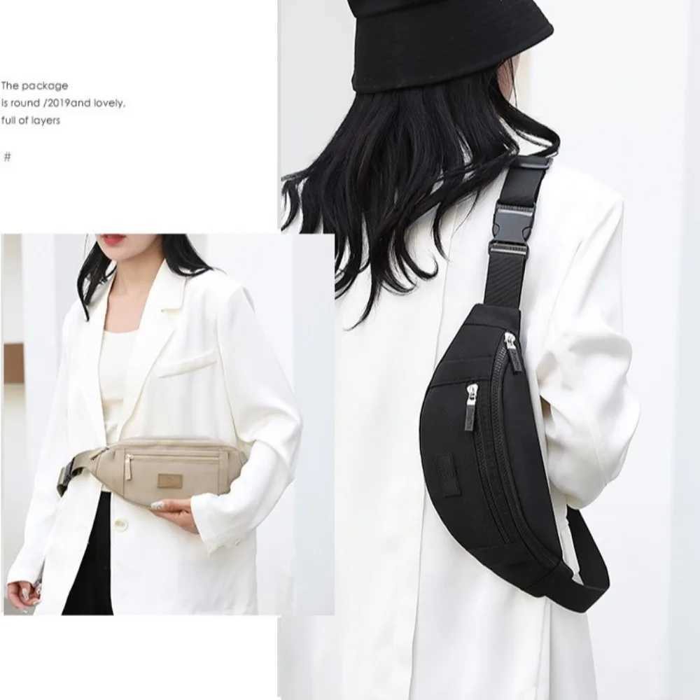 Oxford Cloth Shoulder Bag Solid Color Multi-layer Sports Phone Bag Anti-theft Large Capacity Business Cashier WalletT251126