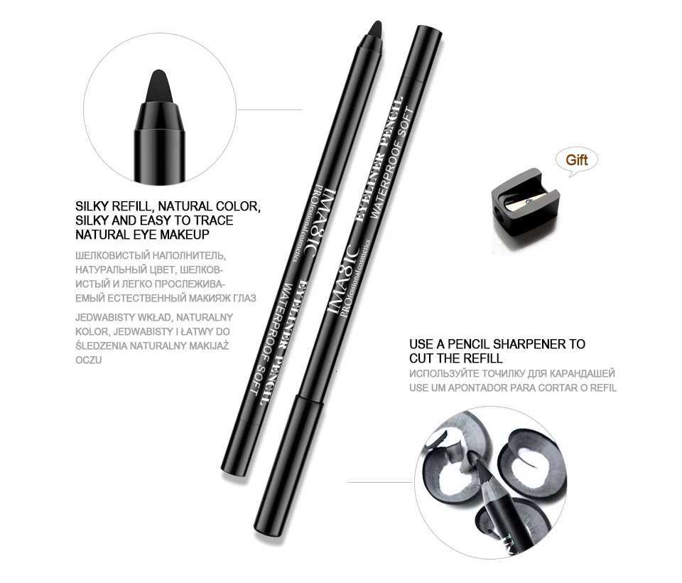 IMAGIC Eyeliner Pen Waterproof 1pcs Black Makeup Beauty Cosmetic Tool1pcs Pencil sharpenerT251126