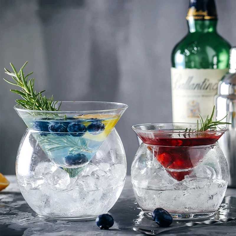 Martini Molecular Cocktail Cup Triangle With Base Beverage Glasses Creative Glass Ball Cup Party Drinking Ware Bar Accessories C251126