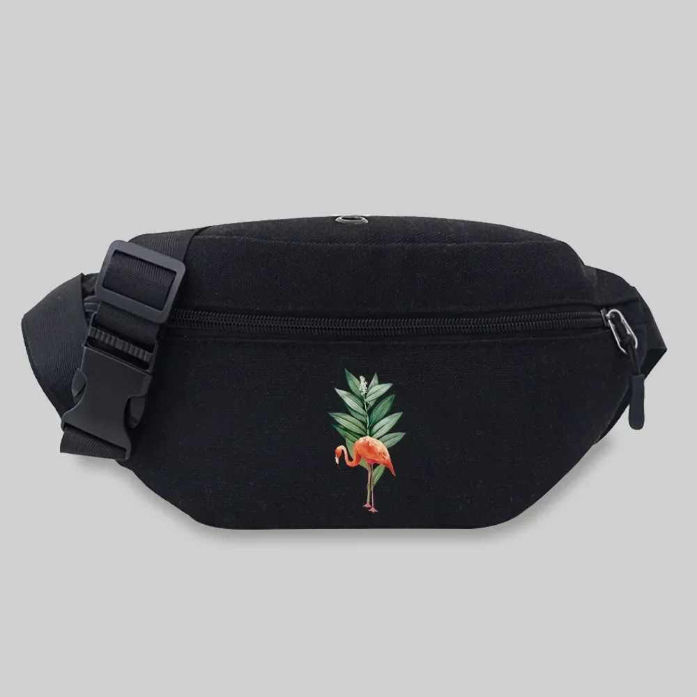Belt Bag Unisex Bum Bags Student Trend Flamingo Pattern Print Lightweight Wild Outdoor Sports Fanny Pack Black Leisure Chest BagT251126