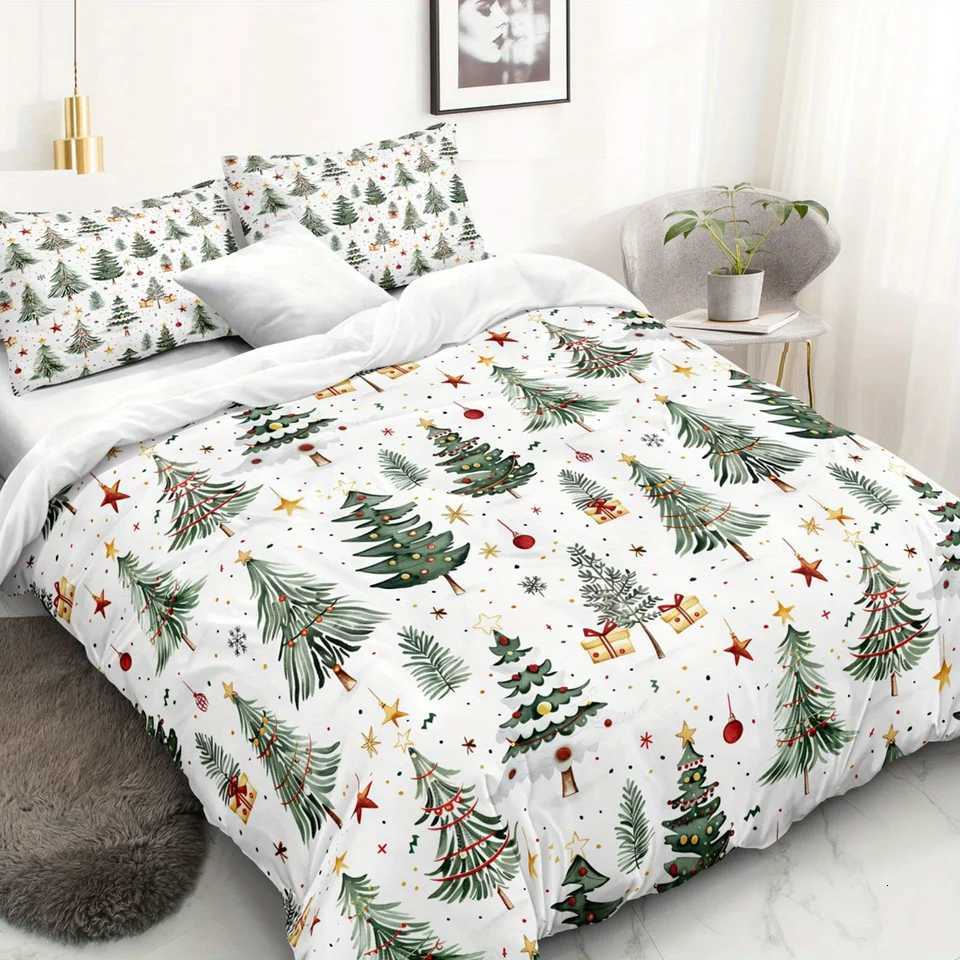 Christmas Christmas Tree Bedding Set 3D Printed Duvet Cover Set Single Twin Double Size Home Decor Duvet Cover Set Christmas Gift For Kids Y251126