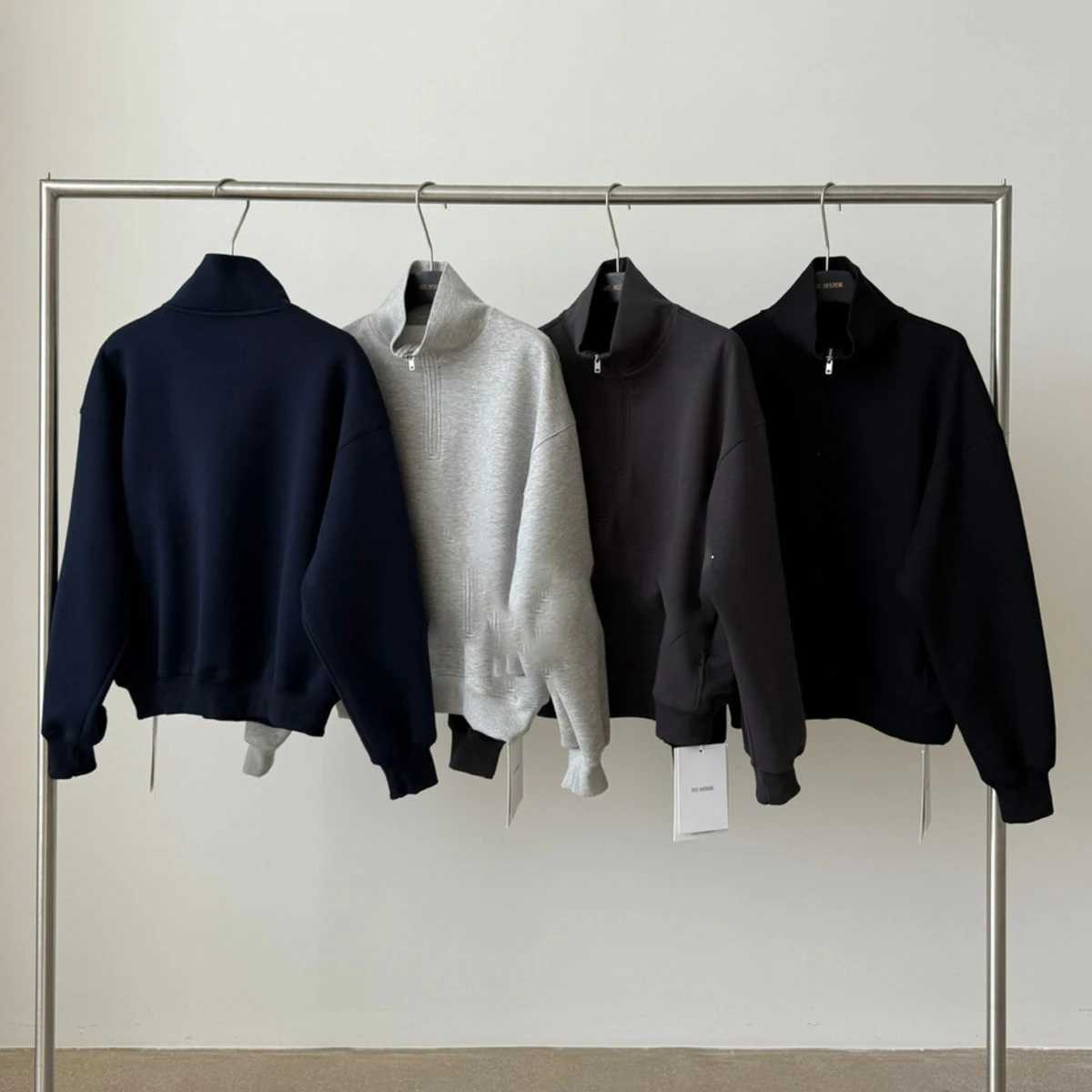 KWTX 2025 New Jacket Skirt Set Solid Color Zip-Up Stand Collar Elegant Retro Minimalist Cozy Casual Autumn Winter Women Outfit J251136