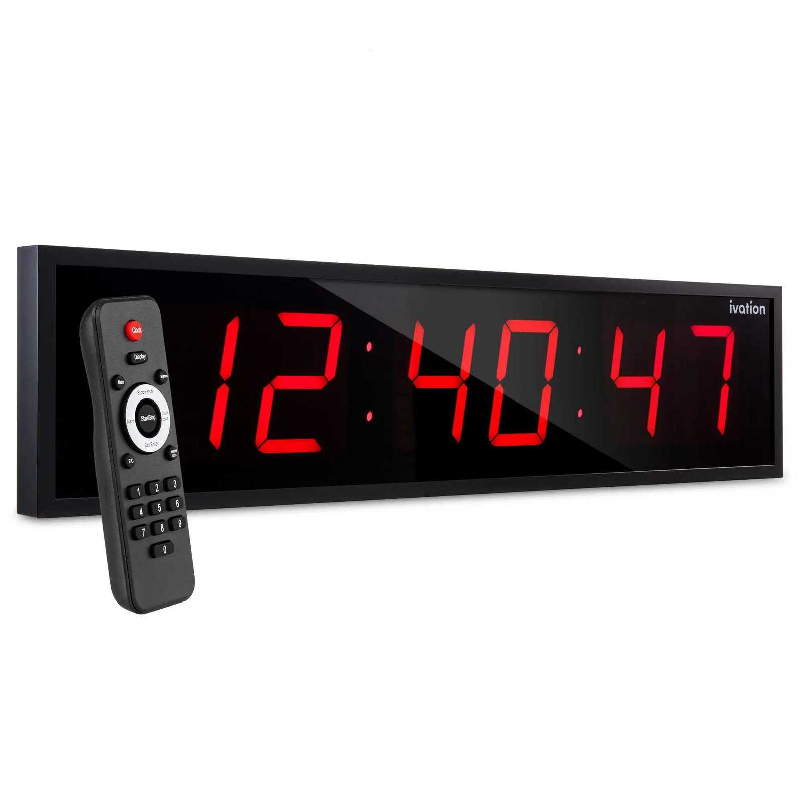 Ivation Large Digital Clock 36 Led Wall Clock with Stopwatch Alarms Timer Temp Remote C251126