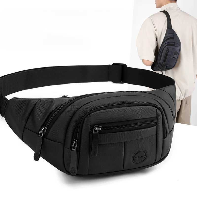 Mens Waterproof Outdoor Sports Bag Pouch Korean-Style Waist Fanny Pack Crossbody Male Banana Chest PackageT251126