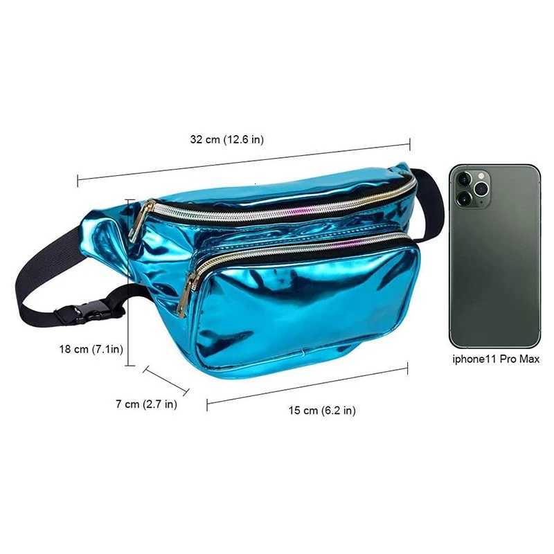 Geestock Waist Bag Fashion Women Fanny Pack PVC Adjustable Holographic Bag for Travel Party Festival Hiking RunningT251126