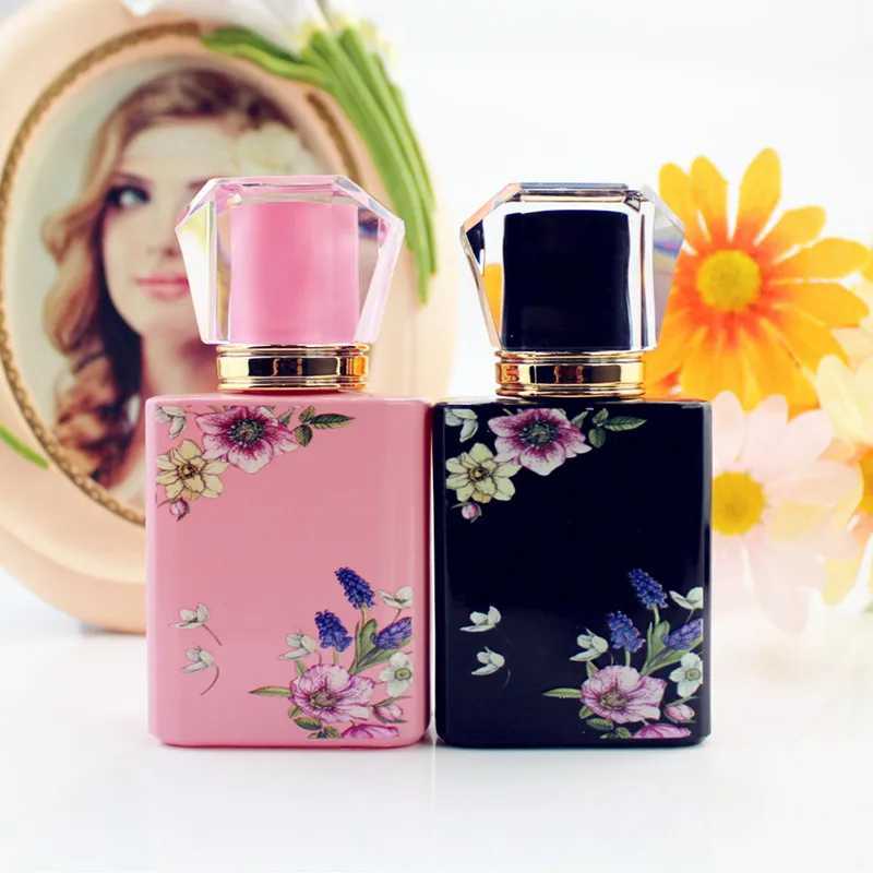5/10pcs 50ml Square Glass Perfume Bottle Black/Pink/White/Red Spray Bottle Empty Fragrance Packaging Bottle Refillable C251126