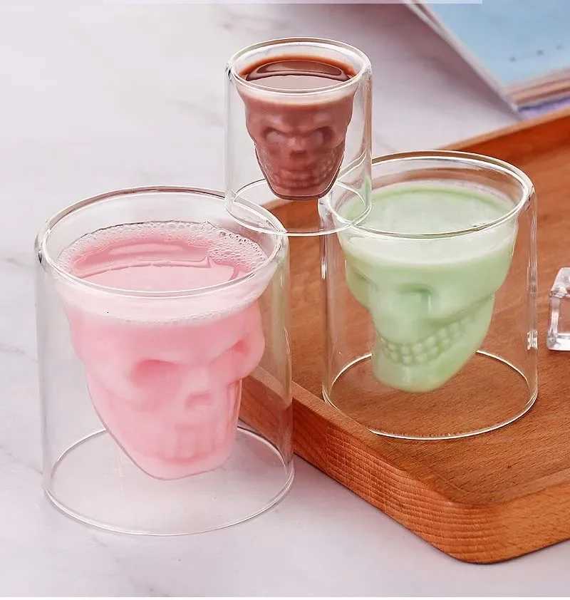Lead Free Glass Creative Skull Cup Capacity Beer Cups Tea Mug Cocktail Wine Heat Resistant Coffee Mugs For Gift Wholesale C251126