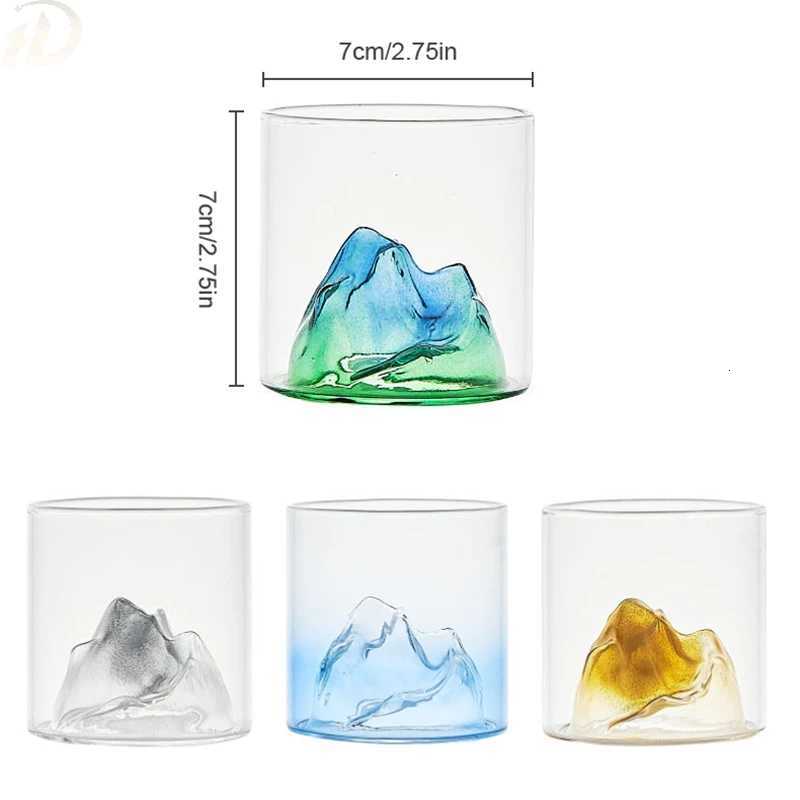 Whisky glass Japanese 3D Mountain Water Glacier Mug Vodka Wine Cup Fuji Artwork Gift Bottle Hot Glass Drinkware C251126