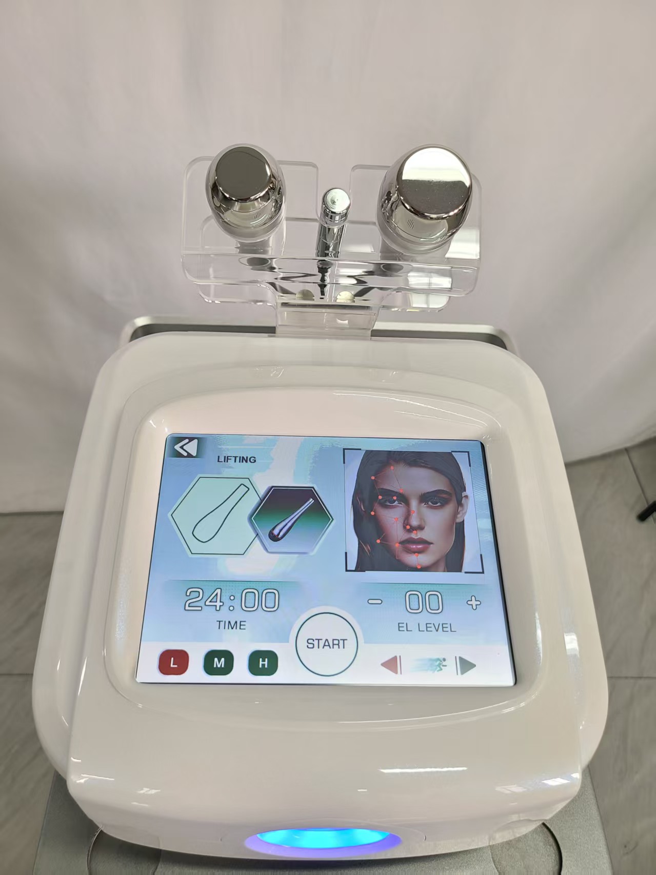 Professional Ultrasonic Electroporation Facial Device with Tripolar Ultrasonic Technology for Deep Skin Penetration and Active Ingredient Absorption N