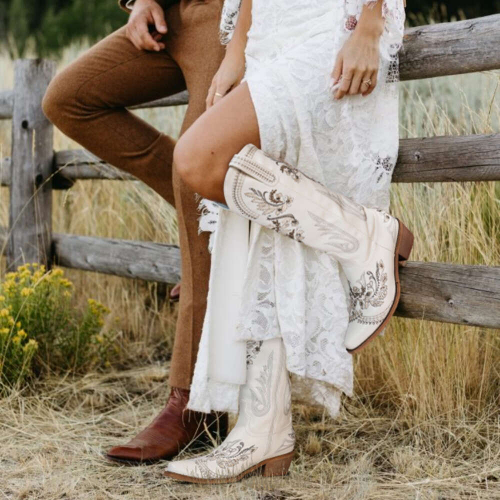 Cowboy For Women Wide Calf Sparkly Cowgirl Women Knee High Western Rhinestone Boots, Glitter Sparkle Ladies Country With Classic Embroidery, Pointed T