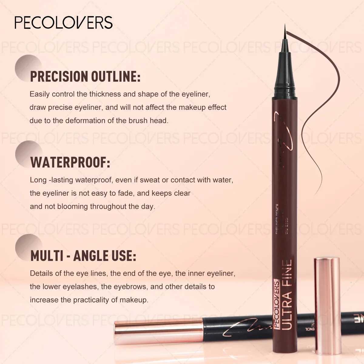 1PC Ultra-fine Liquid Eyeliner Matte Quick Drying Smooth Finish Multi-purpose Brow Pencil Christmas GiftT251126