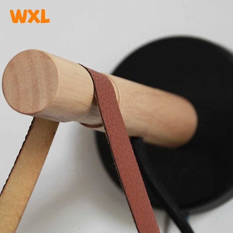 Modern LED Wall Lamp Bedroom Bedside Living Room Nordic Belt Wooden Wall Lamp E27 110-240V Black White M251126