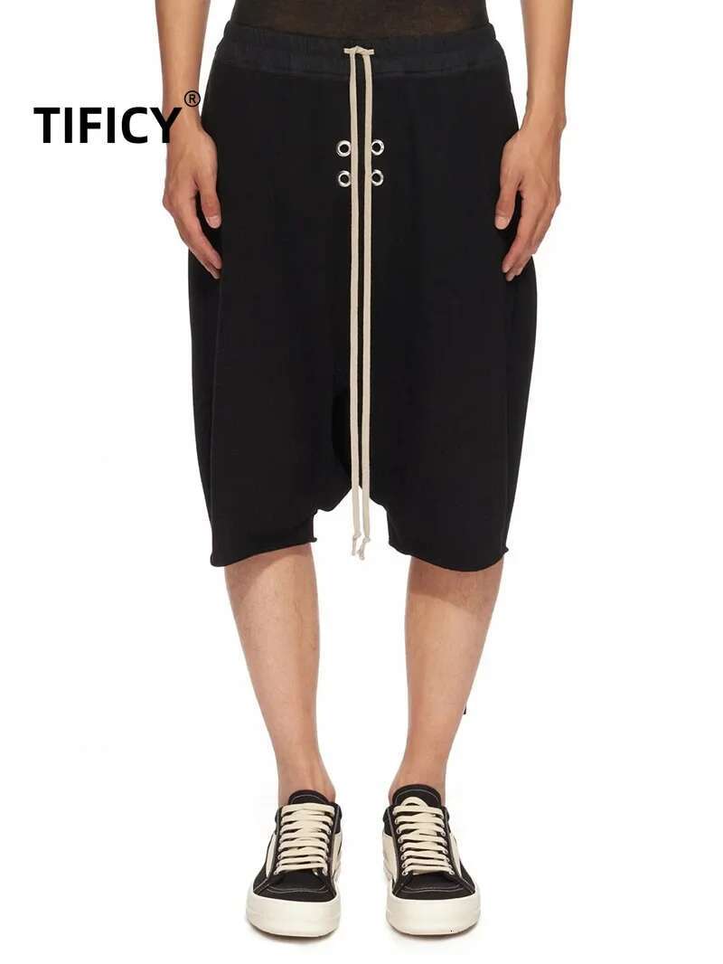 Summer High Street Shorts Dark Punched Chicken Eye Loose RO Hanging Crotch Five Part Men's Casual Harem Pants