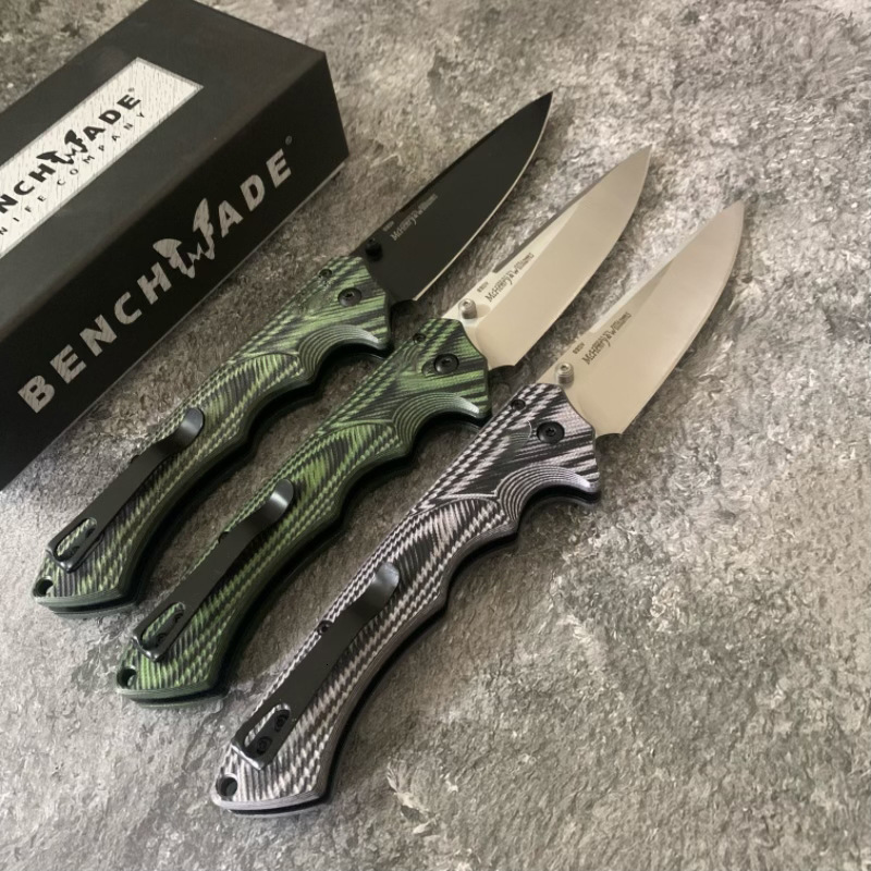BM 615BK-1401 Two-color G10 Folding Knife D2 Blade Gobi Exploration Hunting Combat Manual Opening Multi-functional Knife