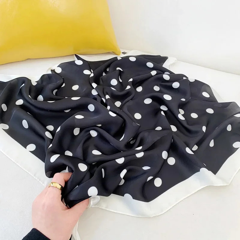 7070cm Fashion Handkerchief Dot Print Silk Satin Neck Scarf For Women Small Shawls Hair Scarfs Female Bag Scarves For Ladies 251125