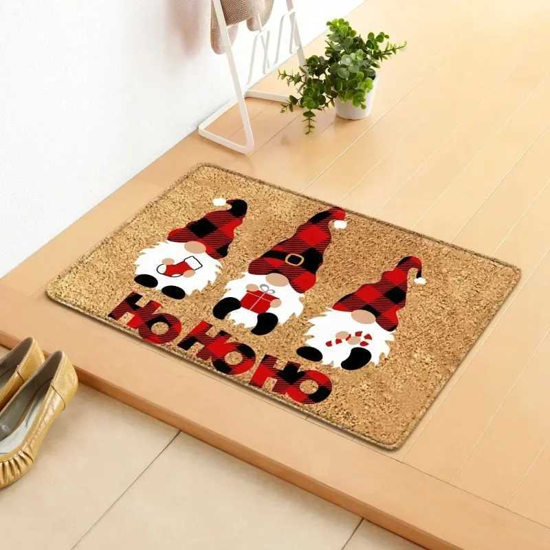 Christmas Santa Reindeer Tree Doormat Festive Holiday Design Merry Christmas Mat for Entryway Home DecorM251126