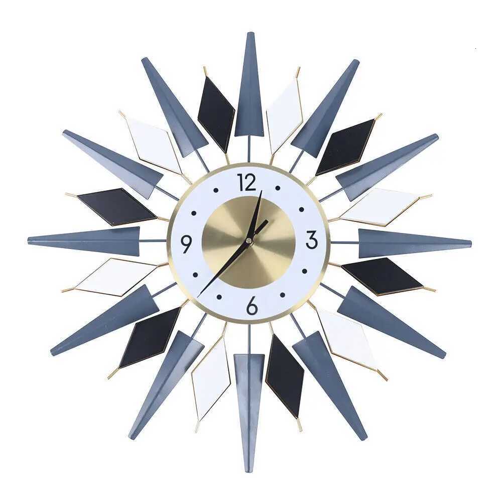 Mid Century Wall Clock Large Silent Metal Wall Clock for Living Room C251126