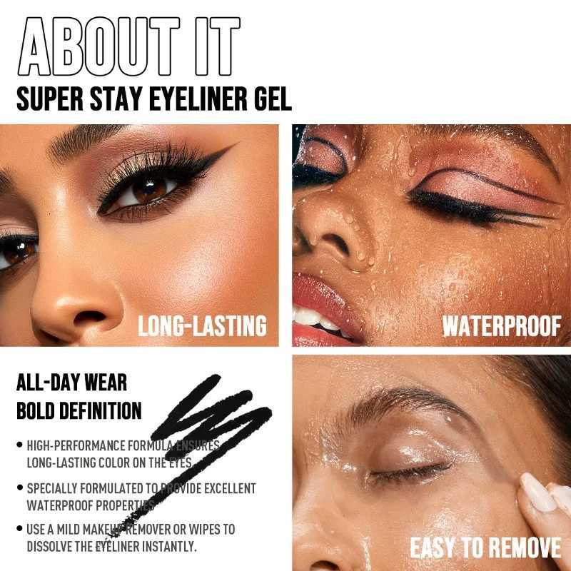 Dual-ended Black Gel Eyeliner Pencil Waterproof Long-lasting Easy To Apply Soft Cotton Head Eyeliner Pen Smooth Eyeliner PenT251126