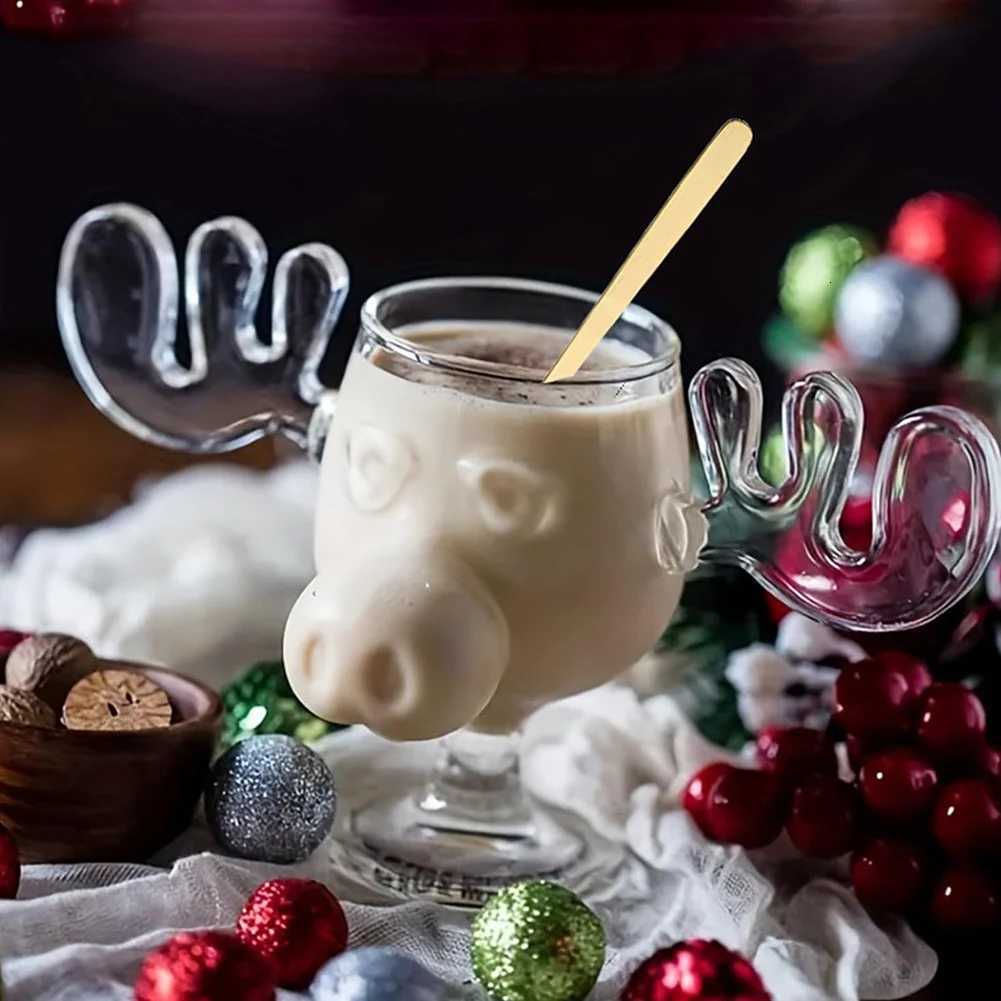 240ml 8oz Elk Wine Glass Cocktail Juice Cup Reindeer Mug Wine Beer Water Milk Whiskey Glasses Drinkware Shot Cups Christmas Gift C251126