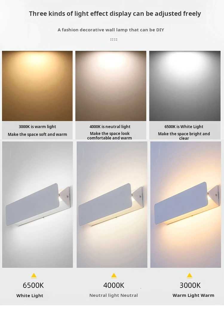 Indoor LED Wall Lamp Adjustable Angle Aluminum Alloy Wall Light Home Living Room Bedroom Vanity Mirror Bedside Lights M251126