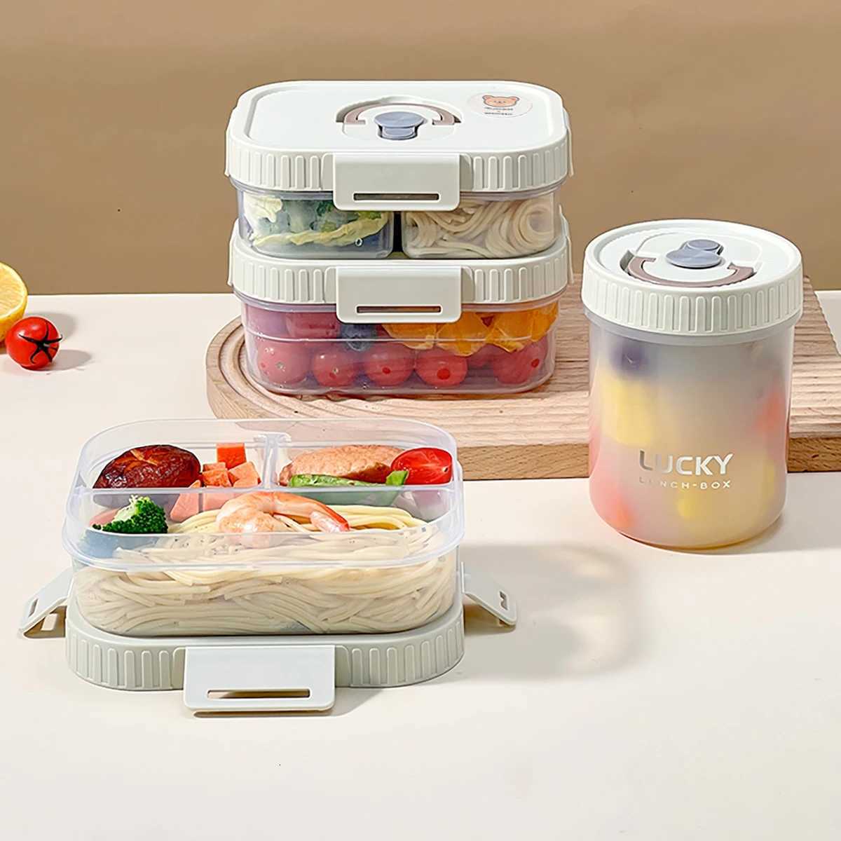 Microwave Plastic Divided Lunch Box With Lid Large Capacity Food Container For Hot And Cold Food Kids Students Sealed Bento Box Y251126