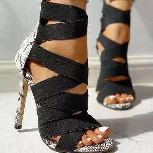 Women's Summer European and American Roman Style Ultra Thin Free shipping designer hot quality Elastic Strap Closed Back Zipper Sexy High Heel Sa