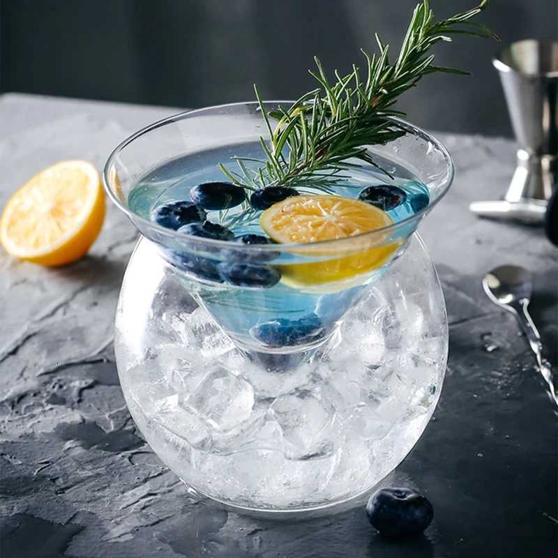 Martini Molecular Cocktail Cup Triangle With Base Beverage Glasses Creative Glass Ball Cup Party Drinking Ware Bar Accessories C251126