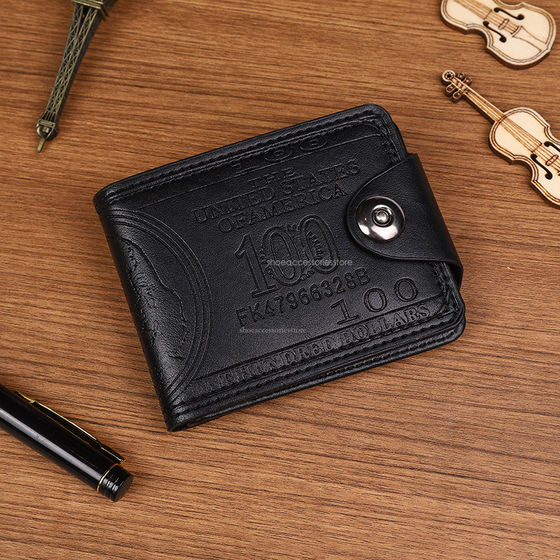 PT009,2025 New Designer USD Pattern Men's Wallet Ultra Light PU Bag Functional Multi Card Slot