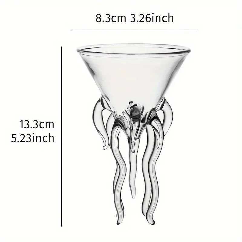Octopus Cocktail Glass Jellyfish Martini Cup Creative Beverage Bar Tool Bar Party Whiskey Glass Christmas Gift Wine Glasses C251126